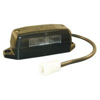 Luz de chapa de matrícula retangular, preto, de aparafusar ficha AMP, Cobo