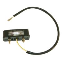 Luz de chapa de matrícula retangular, preto, de aparafusar, 2 pinos, Cobo