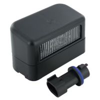 Luz de chapa de matrícula retangular, preto, de aparafusar, 80x49mm ficha AMP, Cobo