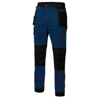 Calças Canvas Stretch Bolsos Flutuantes Azul Navy/Preto L