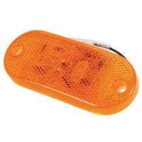 Luz de sinalização 0.60W, retangular, 12V, laranja, de aparafusar, 110x13mm, 2 pinos, Jokon