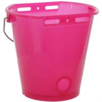 Balde de alimentação transparente rosa 8L