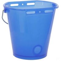 Balde de alimentação azul transparente 8L