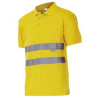 Polo de Manga Curta de Alta Visibilidade Amarelo Fluor S