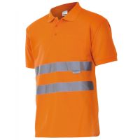 Polo de Manga Curta de Alta Visibilidade Laranja Fluor L