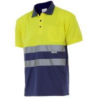 Polo Bicolor de manga curta de alta visibilidade