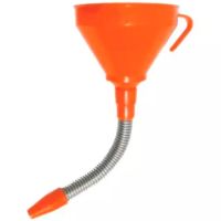 FUNIL PLÁSTICO 160MM COM BICO FLEXÍVEL METAL E FILTRO LATÃO ALGI