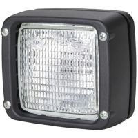 Luz de trabalho halogénio, quadrado, 12/24V, branco, 112x94.3x102mm, manga AMP/terminal de lâmina, Hella