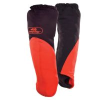 Protetor de motosserra para o antebraço, preto/vermelho