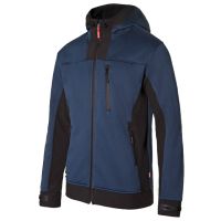 Casaco Softshell Bicolor com Capuz Azul Mescla/Preto L