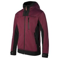 Casaco Softshell Bicolor com Capuz Grená Mescla/Preto L