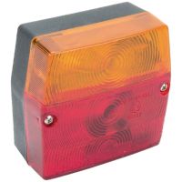 Farol traseiro quadrado, 12V, vermelho/âmbar, de aparafusar, Minipoint by Aspöck