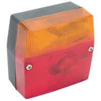 Farol traseiro quadrado, 12V, vermelho/âmbar, de aparafusar, Minipoint by Aspöck