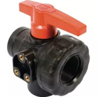 VÁLVULA DE ESFERA 3V PP G1"1/2FF-LL(PC)