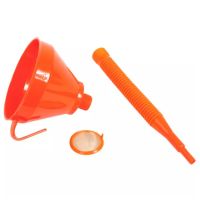 FUNIL PLÁSTICO 160MM COM BICO FLEXÍVEL E FILTRO LATÃO ALGII