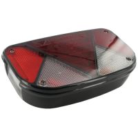 Farol traseiro esq. retangular, 12V, vermelho/branco, de aparafusar, 240x52mm, baioneta 5 pinos, Multipoint II by Aspöck