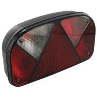Farol traseiro esq. retangular, 12V, vermelho/branco, de aparafusar, 240x52mm, baioneta 5 pinos, Multipoint II by Aspöck