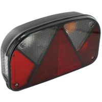 Farol traseiro dir. retangular, 12V, vermelho/branco, de aparafusar, 240x52mm, baioneta 5 pinos, Multipoint II by Aspöck