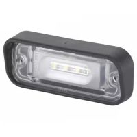 Luz de chapa de matrícula LED, retangular, 12V, branco, de aparafusar, 82.7x111x326mm, terminal de lâmina, 4 LEDs, Hella