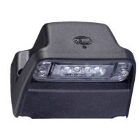 Luz de chapa de matrícula LED, retangular, 12V, branco, de aparafusar, 93x63x66,2mm, terminal de lâmina, 4 LEDs, Hella