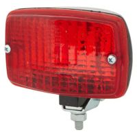 Luz de nevoeiro retangular, 12V, vermelho, de aparafusar, 124x69x74mm, terminal de lâmina, Hella