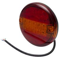 Farol traseiro LED, redondo, 10/30V, vermelho/âmbar, de aparafusar, Ø 140mm, 20 LEDs, Hella ValueFit