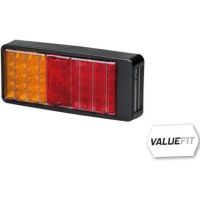Farol traseiro LED, retangular, 9/30V, vermelho/âmbar, de aparafusar, 223x35x98mm, 27 LEDs, Hella ValueFit