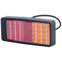 Farol traseiro LED, retangular, 9/10/30/36V, vermelho/âmbar, 223x35x98mm, 27 LEDs, Hella ValueFit