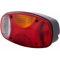 Farol traseiro dir. retangular, 12V, vermelho/branco/âmbar, de aparafusar, 225x122mm, Hella
