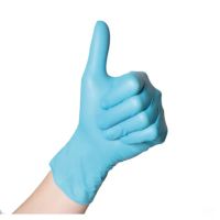 Luvas de trabalho de borracha nitrílica descartável azul com 24 cm de comprimento 9/L Xpert by Semperguard