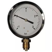 MANÓMETRO 100 MM COM ROSCA 1/2" PRESSÃO MÁXIMA 3 BAR