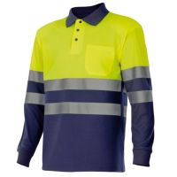Polo Bicolor de manga comprida de alta visibilidade