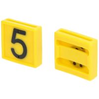 Número de marcação, n.º 5 amarelo 45x45 mm