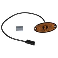 Luz de sinalização LED, oval, 24V, laranja, de aparafusar, 101x14x44mm, Aspöck
