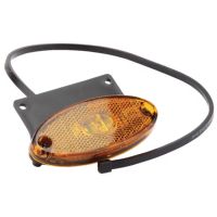 Luz de sinalização LED, oval, 12V, laranja, de aparafusar, Aspöck