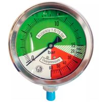 MANÓMETRO DE GLICERINA 100 MM 0/15-15/60 BAR RADIAL 1/4" PACK