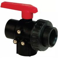 VÁLVULA DE ESFERA 3V PP G1"1/4FF-LL(PC)