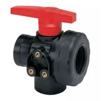 VÁLVULA DE ESFERA DE 3 VIAS PP GÁS 1" FF-LL