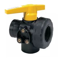 VÁLVULA DE ESFERA DE 3 VIAS PP NPT 2" FF-LL