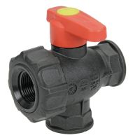 Válvula de esfera 3 vias 3/4" contínua