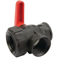 Válvula de esfera 3 vias 1 1/4" contínua