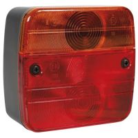 Farol traseiro quadrado, vermelho/âmbar, de aparafusar, 108x52x103mm, Sirena