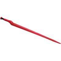 Dente de carregador deslocado a 70mm, Ø36x895mm, porca M22x1.5mm, secção dupla-T, extremidade apontada, vermelho,