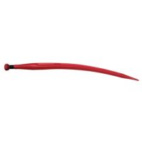 Púa/Diente cargador frontal curvo, Ø35.5x585mm, porca M20x1.5mm, secção quadrada, extremidade apontada, vermelho,
