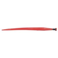 Púa/Diente cargador frontal curvo, Ø35.5x585mm, porca M22x1.5mm secção quadrada, extremidade apontada, vermelho