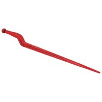Dente de carregador deslocado a 60mm, Ø36x810mm, porca M22x1.5mm, secção dupla-T, extremidade apontada, vermelho,