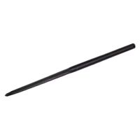 Dente de carregador, reto Ø38x1000mm, furado para cavilha Ø14mm, seção estela, extremidade apontada, preto, FST