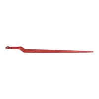Dente de carregador deslocado a 32mm, Ø38x880mm, porca M22x1.5mm, secção dupla-T punta plana, vermelho, BPT