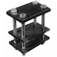 SUPORTE 3 CHAPAS DENTE 30X30 CHASSIS 80X80 PARAFUSO M14 ZINCADO