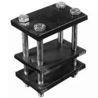 SUPORTE 3 CHAPAS DENTE 35X35 CHASSIS 100X100 PARAFUSO M16 ZINCADO
